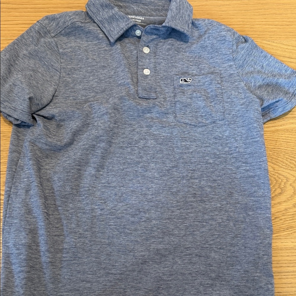 Vineyard Vines Men's Blue Heather Polo with Chest Pocket